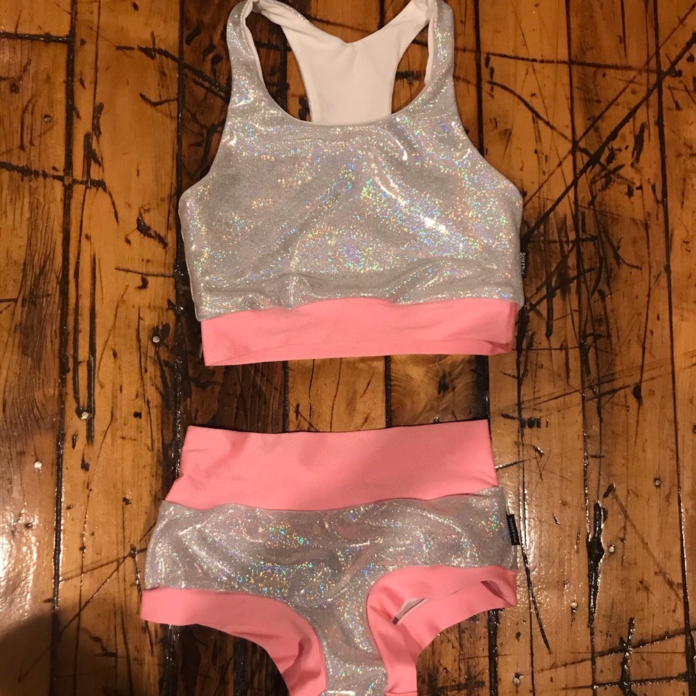 Silver Holographic & Pink Pole Set